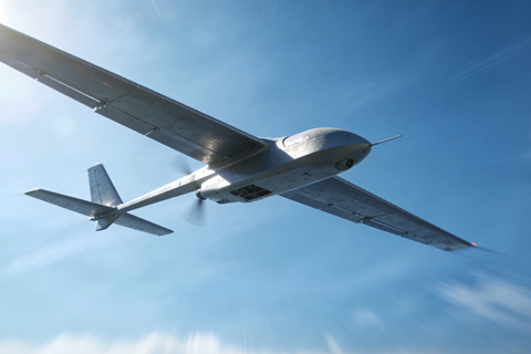 Plane Drone with Installed Airspeed Probe